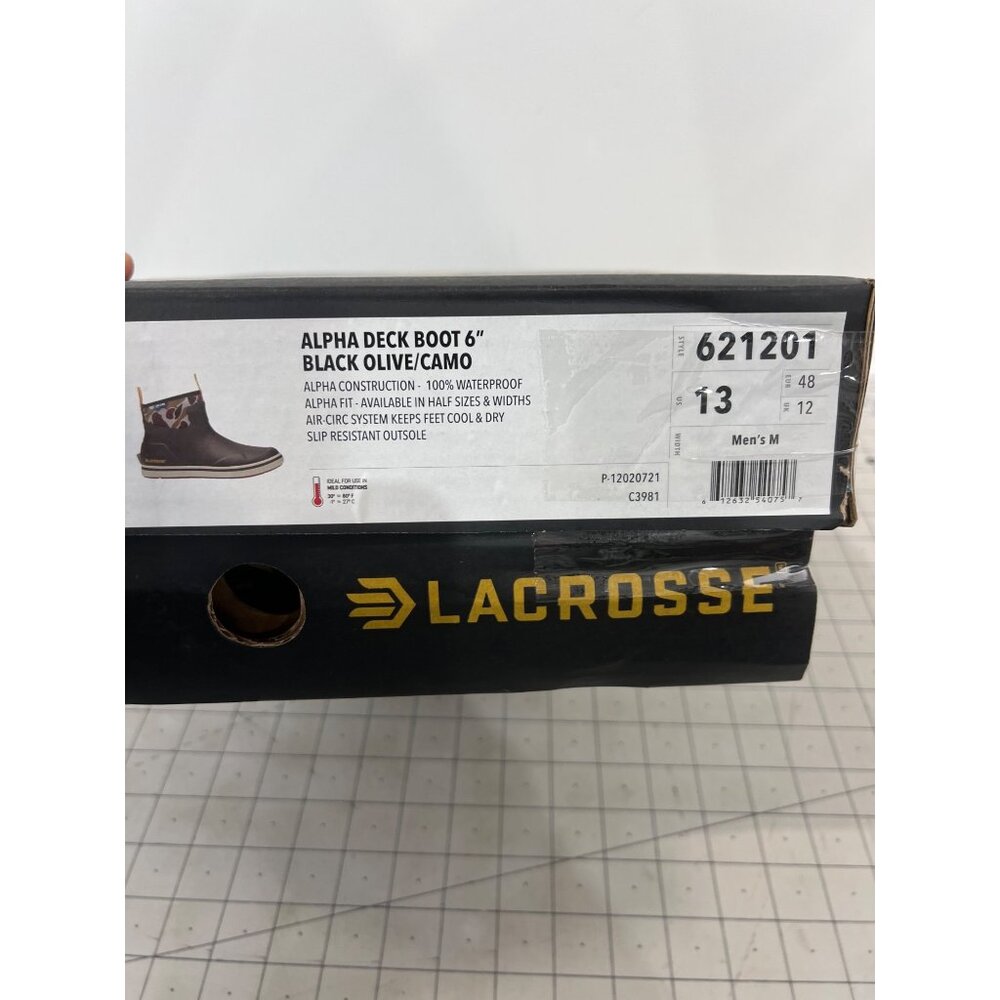 Lacrosse Men’s Alpha Deck Boot 6" Black Waterproof Air-Circ Slip-Resistant Sz 13 - Picture 5 of 11